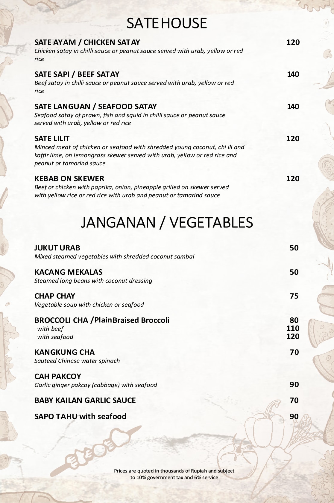 satay menu