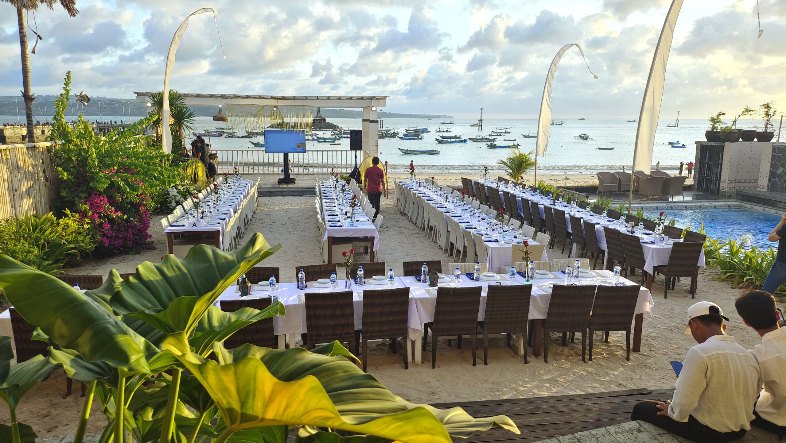 tables on sand
